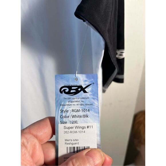 Outer banks xxl UPF 60+ rash guard shirt black white new - Picture 3 of 6